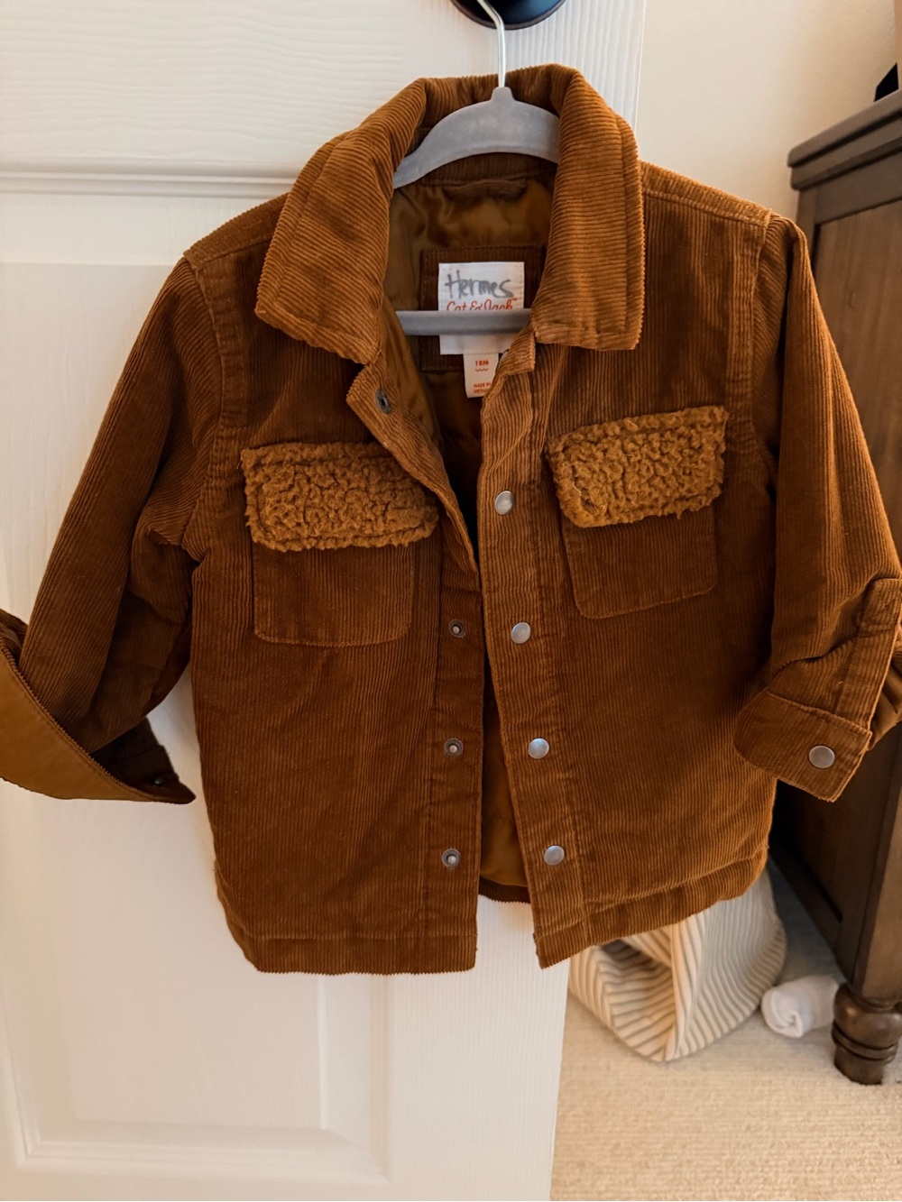 Cat & Jack Corduroy Sherpa-Pocket Jacket in Brown